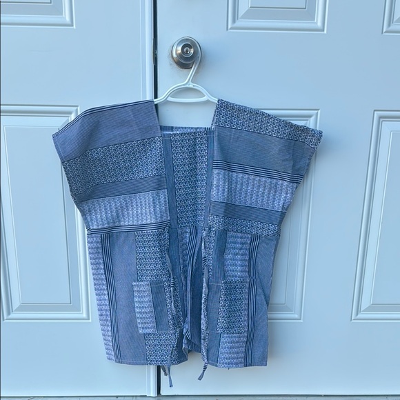 Chic Blue Patchwork Vest - Picture 2 of 3